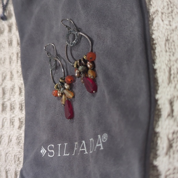 Silpada Silver Radiate Chandelier and Gemstone earrings - Picture 6 of 8